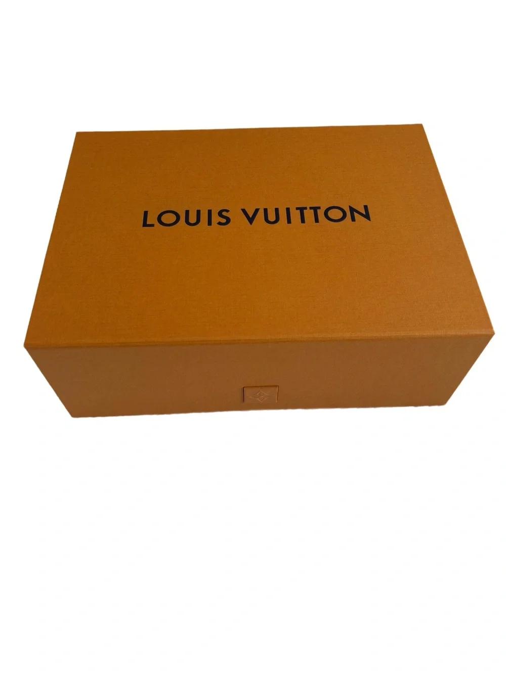 Louis Vuitton LV Orange Magnetic Gift Box and Shopping Bag w/Blue Ribbon Handles